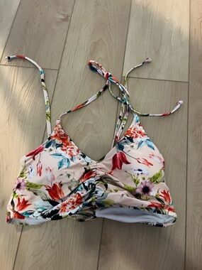 Floral Twist Front Strappy Bralette Top - Pink Floral